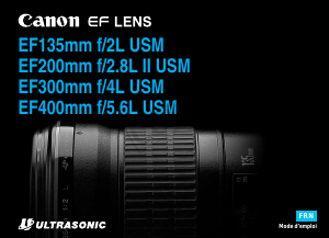 Mode d’emploi Canon EF 400mm f/5.6L USM Objectif