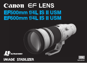 Manuale Canon EF 500mm f/4L IS II USM Obiettivo