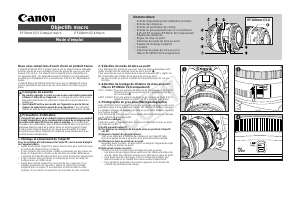 Mode d’emploi Canon EF 50mm f/2.5 Compact macro Objectif