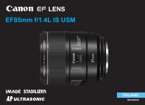 Manuale Canon EF 85mm f/1.4L IS USM Obiettivo