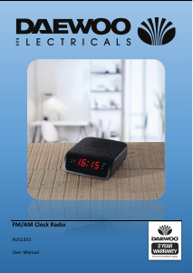 Manual Daewoo AVS1333 Alarm Clock Radio