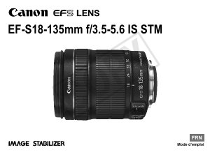 Mode d’emploi Canon EF-S18-135mm f/3.5-5.6 IS STM Objectif