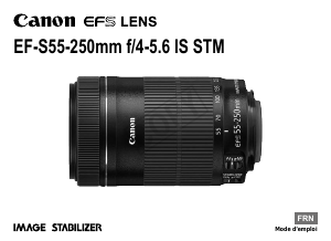 Mode d’emploi Canon EF-S55-250mm f/4-5.6 IS STM Objectif
