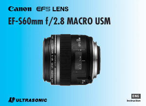 Manual Canon EF-S60mm f/2.8 MACRO USM Camera Lens