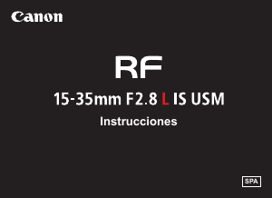 Manual de uso Canon RF 15-35mm F2.8 L IS USM Objetivo