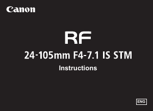 Manual Canon RF 24-105mm F4-7.1 IS STM Camera Lens