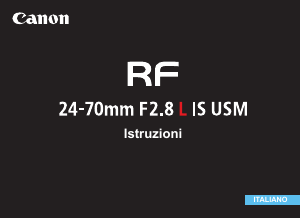 Manuale Canon RF 24-70mm F2.8 L IS USM Obiettivo