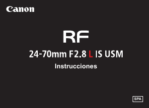 Manual de uso Canon RF 24-70mm F2.8 L IS USM Objetivo