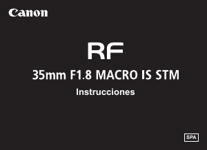 Manual de uso Canon RF 35mm F1.8 Macro IS STM Objetivo