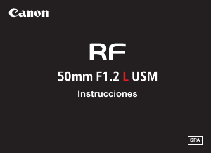 Manual de uso Canon RF 50mm F1.2 L USM Objetivo