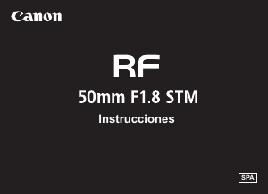 Manual de uso Canon RF 50mm F1.8 STM Objetivo