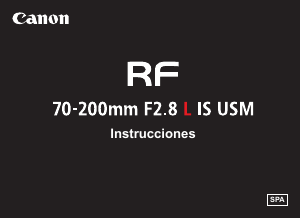 Manual de uso Canon RF 70-200mm F2.8 L IS USM Objetivo