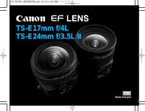 Mode d’emploi Canon TS-E 24mm f/3.5L II Objectif