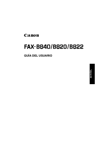 Manual de uso Canon FAX-B840 Máquina de fax