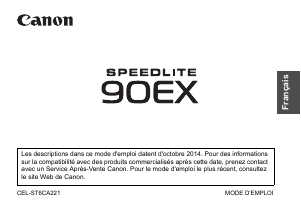 Mode d’emploi Canon Speedlite 90EX Flash