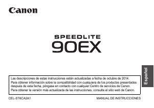 Manual de uso Canon Speedlite 90EX Flash