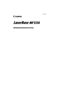 Bedienungsanleitung Canon LaserBase MF3110 Multifunktionsdrucker