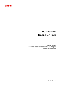Manual de uso Canon Pixma MG3550 Impresora multifunción