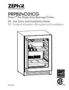 Handleiding Zephyr PRPB24C01CG Koelkast