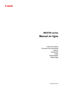 Mode d’emploi Canon Pixma MG5750 Imprimante multifonction