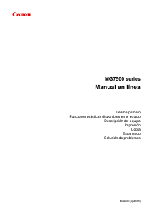 Manual de uso Canon Pixma MG7550 Impresora multifunción