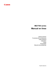 Manual de uso Canon Pixma MG7750 Impresora multifunción