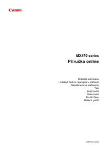 Manuál Canon Pixma MX475 Multifunkční tiskárna
