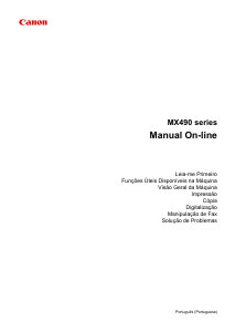 Manual Canon Pixma MX495 Impressora multifunções