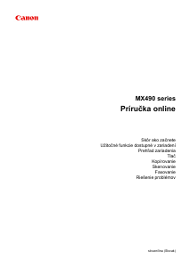 Návod Canon Pixma MX495 Multi varič