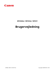 Brugsanvisning Canon i-SENSYS MF231 Multifunktionsprinter