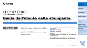 Manuale Canon Selphy CP1000 Stampante fotografica
