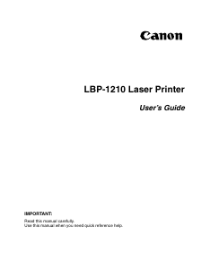 Handleiding Canon Laser Shot LBP-1210 Printer