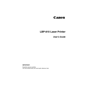 Handleiding Canon Satera LBP8100 Printer