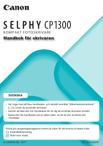 Bruksanvisning Canon Selphy CP1300 Skrivare