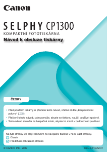 Manuál Canon Selphy CP1300 Tiskárna