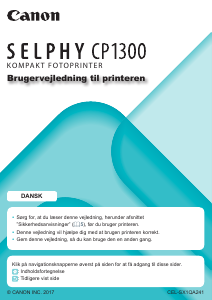 Brugsanvisning Canon Selphy CP1300 Printer