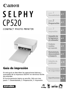 Manual de uso Canon Selphy CP520 Impresora