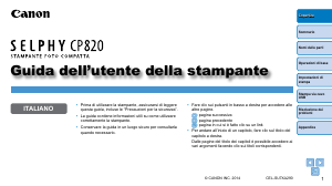 Manuale Canon Selphy CP820 Stampante