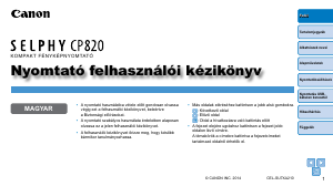 Használati útmutató Canon Selphy CP820 Nyomtató