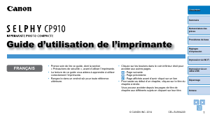 Mode d’emploi Canon Selphy CP910 Imprimante