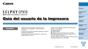 Manual de uso Canon Selphy CP910 Impresora