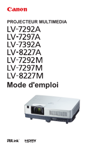 Mode d’emploi Canon LV-7292M Projecteur