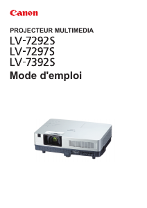 Mode d’emploi Canon LV-7292S Projecteur