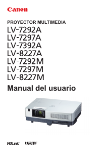 Manual de uso Canon LV-7297M Proyector