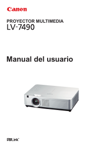 Manual de uso Canon LV-7490 Proyector