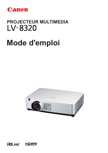 Mode d’emploi Canon LV-8320 Projecteur