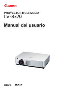 Manual de uso Canon LV-8320 Proyector