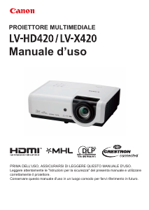Manuale Canon LV-HD420 Proiettore