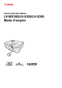 Mode d’emploi Canon LV-S300 Projecteur