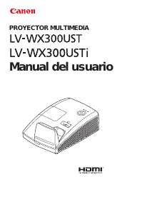 Manual de uso Canon LV-WX300USTi Proyector